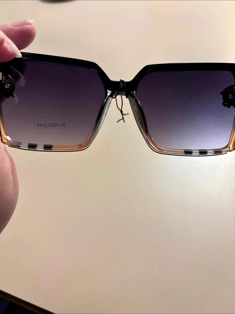 Burberry Daisy Square Sunglasses Black & Brown NWOT